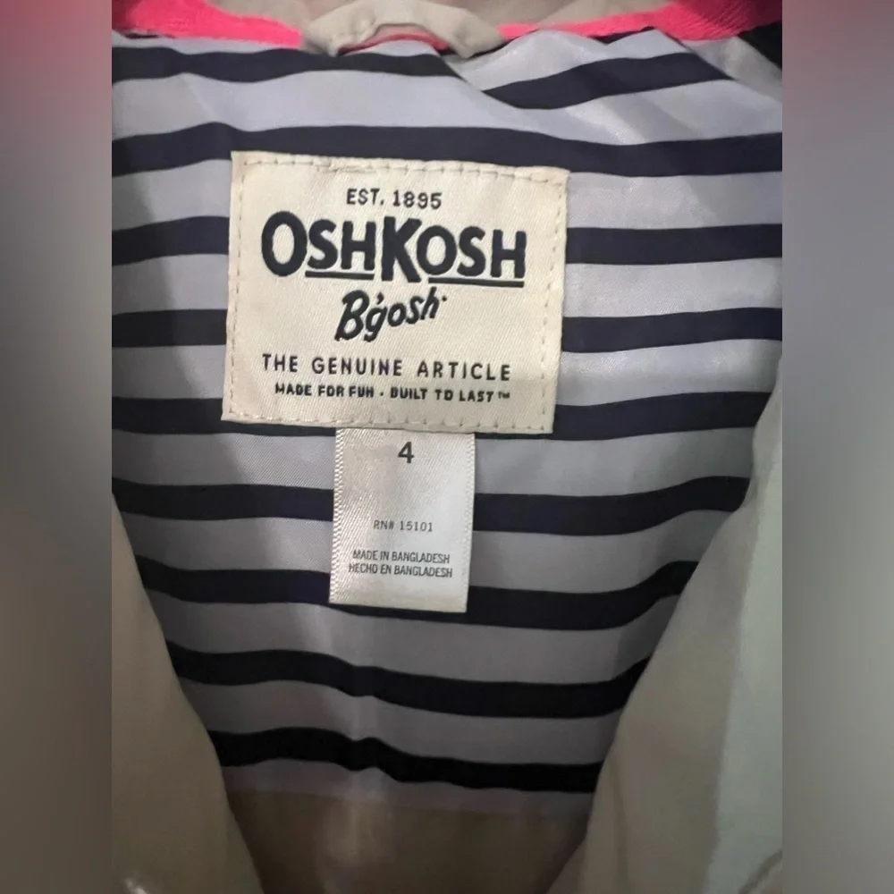 Girls OshKosh B'gosh Button Down Hooded Jacket With Removable Hood